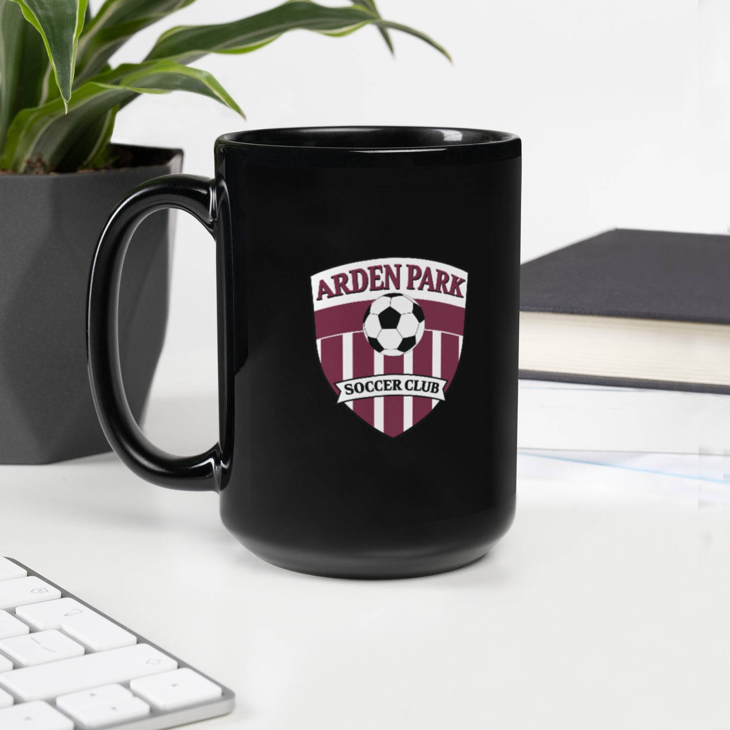 AP Soccer Black Glossy Mug